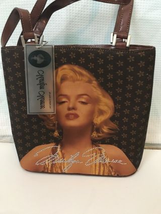Marilyn Monroe Embellished Handbag Cielo Creations Brown And Gold Tan