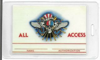 Scarce Vintage 1982 4 1/4 " Tall Grateful Dead Laminated Backstage Pass From The