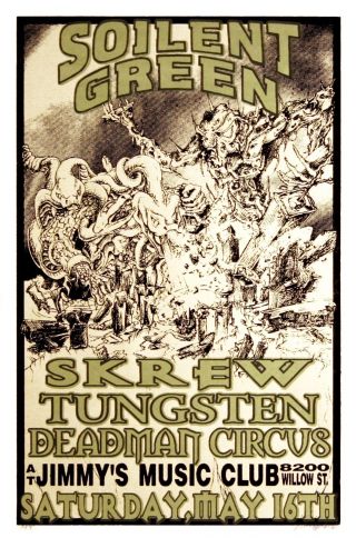 Soilent Green & Skrew 1998 Silkscreen Poster Art Print By Allen Jaeger S/n