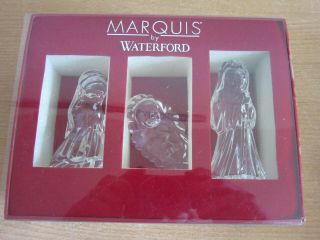Marquis Waterford Crystal Set Of 3 Nativity Holy Family 142565 W/ Box