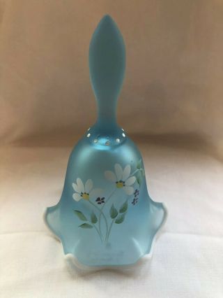 Fenton Hand Painted Daisy Bell Turquoise