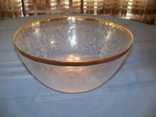 Crystal Serving Bowl With Gold Rim