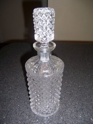 Vintage Hofbauer Diamond Cut Lead Crystal Decanter - Made In West Germany