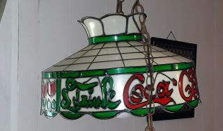 Vintage COCA - COLA Tiffany Style Hanging Lamp - Light Fixture 3