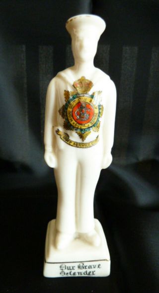 Willow Art Crested Ware Wwi Army Service Corps Our Brave Defender Soldier Uk
