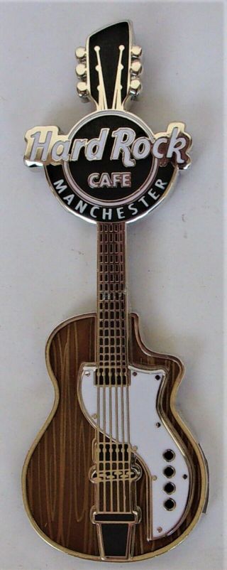 Hard Rock Cafe Manchester Wood Grain Retro Guitar Magnet