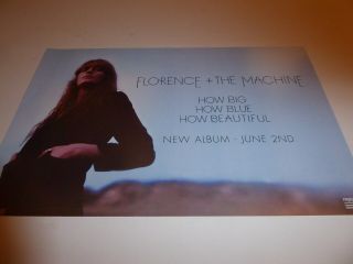 Florence,  The Machine Poster How Big How Blue Promo 11x17 " Two Sided