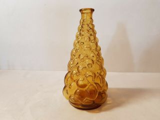 Vintage Amber Genie Bottle Bubble Grape Design Decanter (no Stopper)