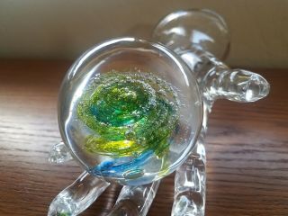 Galactic Green Evolution Waterford Cosmic Waters Art Glass Paperweight