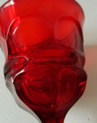 4 Vintage Fostoria Argus Ruby Red Stemmed Wine Glass Goblets 2