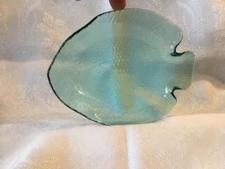 7 Arcoroc Poisson Blue Aqua Turquoise Fish Shaped Plates 6 1/2 