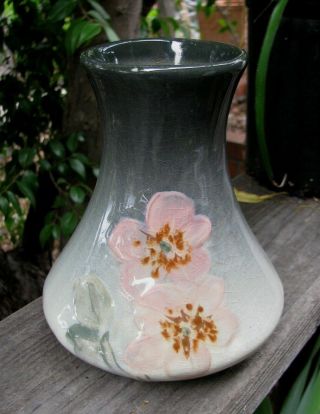 Vintage Weller Pottery Etna 6 Inch Vase 1906,  Dogwood Flowers 2