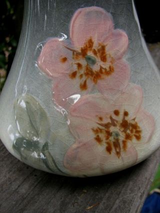 Vintage Weller Pottery Etna 6 Inch Vase 1906,  Dogwood Flowers 3
