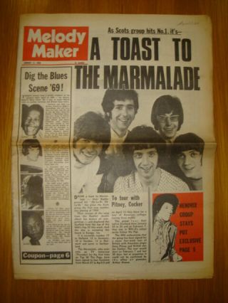 Melody Maker 1969 Jan 11 Marmalade Beatles Hendrix