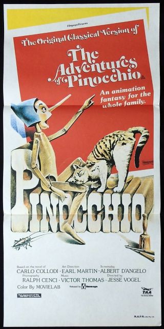 The Adventures Of Pinocchio Daybill Movie Poster Gina Lollobrigida