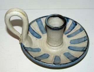 1986 Door Conty Wi Clay Bay Studio Pottery Candle Holder Artist Signed