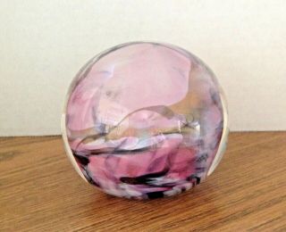 Glass Paperweight Signed By John Carney Michigan Artist In 1989