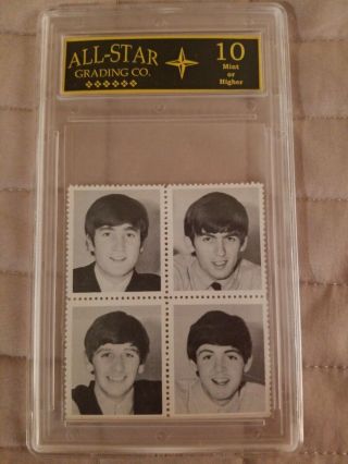 The Beatles 1964 Black & White Stamps,  Set Of Fab 4 All - Star Grading Co.