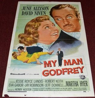 My Man Godfrey 1957 Orig.  Movie Poster June Allyson / Reynold Brown Comedy Art