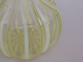 Antique Barber ' s Bottle Opalescent Vaseline Uranium Glass 6