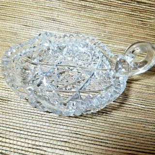 Queen Lace Cut Glass Crystal Nappy Dish Star Of David Candy Condiment Nut Dish