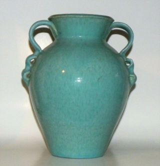 Vintage Hand Thrown Turquoise Sunset Mountain Pottery Vase