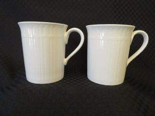 2 Villeroy & Boch Cellini All White Porcelain 4 " Coffee Mugs,  Germany