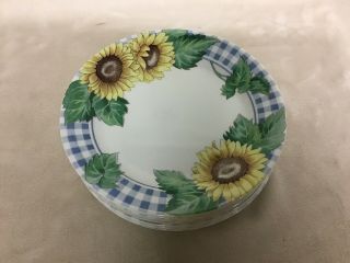 Set Of 12 Corelle Sunflower Sunsation Salad Plates 7 1/4 "