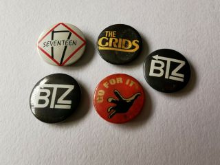 Group Of Early Mod /punk Pin Badges,  Seventeen (the Alarm).  Early 1980s