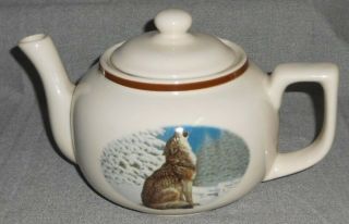 National Wildlife Federation American Wilderness Pattern Howling Wolf Teapot