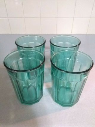 Set Of 4 Turquoise Arcoroc Luminarc Tumbler 750ml Made In France