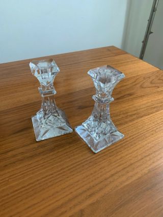 Waterford Crystal Lismore Candle Holders 6 " Inches