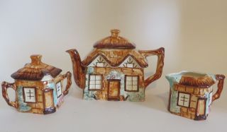 Vintage Keele Street Pottery Cottageware English Cottage Tea Set Teapot Ceramic