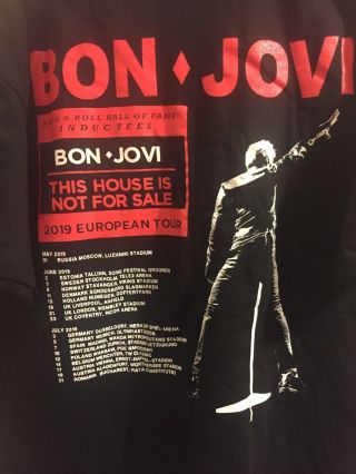 Bon Jovi This House is Not Tour T - Shirt 2019 - LARGE 3
