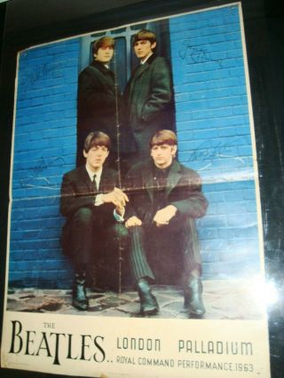 Vintage Poster - The Beatles London Palladium 1963 Royal Command Performance