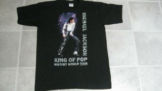 Michael Jackson King Of Pop History World Tour 1996 Concert T - Shirt L.  Usa Nos