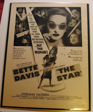 1953 The Star Bette Davis - Vintage Print Advertisement
