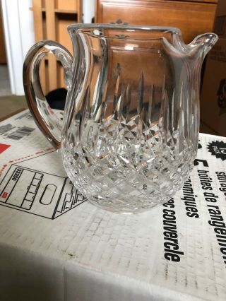 Vintage Waterford Crystal Lismore Ice Lip 32oz Water Pitcher 6 " Tall Ireland
