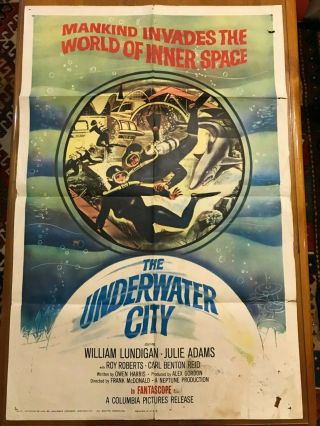 1 - Sheet Poster 27x41: The Underwater City (1962) William Lundigan