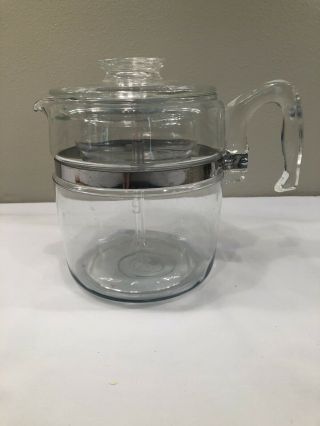 Vintage 9 Cup Pyrex Clear Glass Percolator Coffee Pot With All Parts