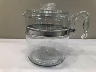 Vintage 9 Cup Pyrex Clear Glass Percolator Coffee Pot With All Parts 2