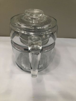 Vintage 9 Cup Pyrex Clear Glass Percolator Coffee Pot With All Parts 4