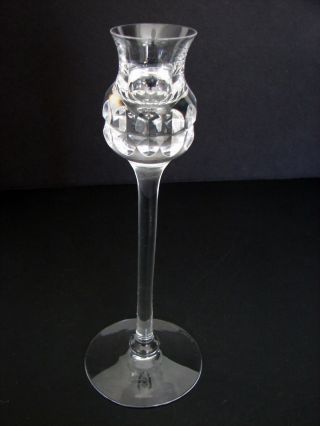 Sweden Kosta Boda Cut Glass Crystal Prince Candlestick Artist Signed Warff 66201