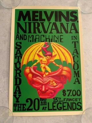 Nirvana 1/20 (1990) - Legends (tacoma,  Wa) - Concert Poster - Melvins