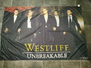 Extremely Rare Westlife Unbreakable Flag 2003 And Tour Program