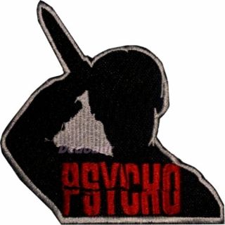 Psycho Logo Embroidered Patch Horror Movie Knife Image Alfred Hitchcock