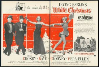 1954 White Christmas Movie Release Bing Crosby Rosemary Clooney Photo Print Ad
