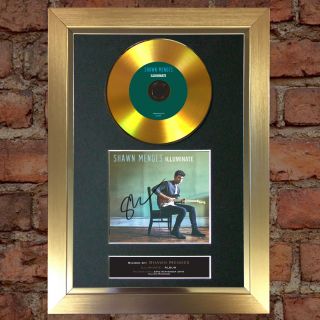 Gold Disc Shawn Mendes Illuminate Signed Autograph Mounted Print A4 80