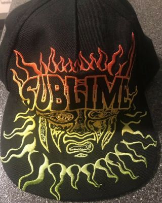 Sublime Snapback Cap Hat Ska Reggae Rock Band Music Flames Rare