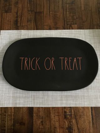 Rae Dunn Halloween Black Orange Trick Or Treat Platter Tray Ll Large Letter
